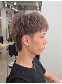 ラベージュ×束感ショートウルフ