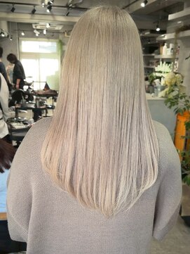 アポロ 横浜駅店(apollo) xカラー/ホワイトグレージュ/レイヤーカット/チェリーブラウン