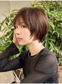 お顔周りレイヤーの小顔ショートボブ白金台目黒