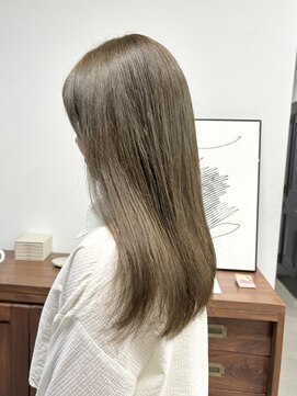 ヘアー アイス 御器所本店(HAIR ICI) ブリーチなしダブルカラーオリーブベージュ春カラー初カラー
