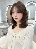 大人ガーリー/バタフライカット/ミディアムレイヤーカット/大宮