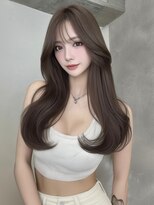 ランテルディ 渋谷(LANTERDIT)&nbsp;ミルクティーベージュミディアムヘアラベンダーカラー薄め前髪◎