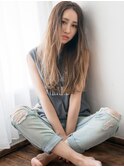 アジアングレージュ☆毛束感ゆるウェーブロング