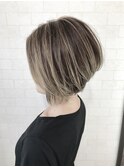 ショートボブ★３Dハイライトカラー【Alma】アッシュブラウン