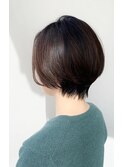 ナチュラルブラウン×大人ショートボブ