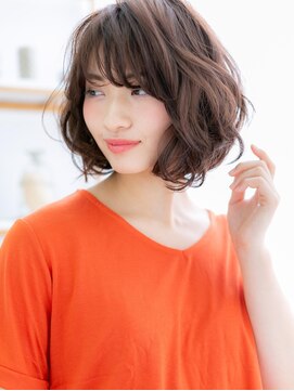 カバーヘア 上尾西口店(COVER HAIR) ■暖色系カラーくせ毛風ミディアムボブ107-5★上尾20代30代40代!