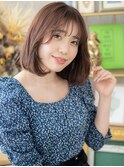 ミルクティーピンク前下がり小顔ワンカールa北浦和20代30代40代