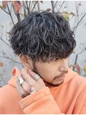 再現性高い波巻きスパイラルパーマ×刈り上げマッシュ