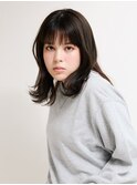 黒髪/グレーベージュ/レイヤーロング/前髪パーマ[新宿駅]