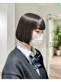 あご下2cm / 切りっぱなしボブ /縮毛矯正