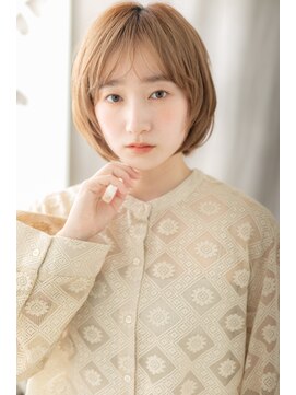 カバーヘア ブリス 戸田公園西口店(COVER HAIR bliss) ミルクティーカラーレイヤーカット丸みボブZ戸田公園20代30代