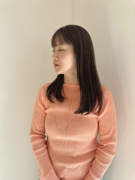 リノア 鵠沼海岸(LINOA) デザインカラー/レイヤーカット/ウェットヘア/オリーブベージュ
