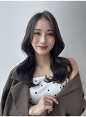 韓国ロングレイヤー顔まわりカットショコラブラウンKA-49