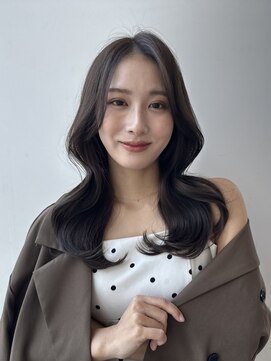 バイオレットジェム(Violet`jem) 韓国ロングレイヤー顔まわりカットショコラブラウンKA-49