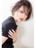 イメチェンホワイトブロンド外ハネボブ美髪ワイドバング韓国黒髪