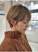 イメチェン外ハネボブ美髪ワイドバングレイヤーショート/大宮