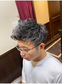 ツーブロアップバング/アイロンパーマ/メンズカット/ショート