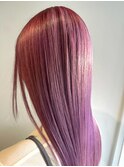 ピンクラベンダーグロウヘア