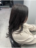 ダークブラウン×くびれミディ×大人レイヤーウェーブ