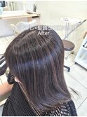 白髪ぼかしハイライト×髪質改善縮毛矯正