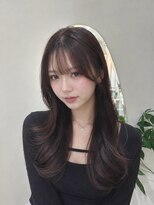 エンター 天神店(ENTER)&nbsp;透明感/艶髪/柔らかブラウン/小顔レイヤー/顔まわりカット