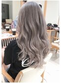 アッシュグレージュイルミナカラー☆丸みショートロング