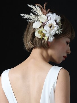 ヘアーサロン ラフリジー(Loufreasy) 【ショートヘアーの花嫁ヘアアレンジ】結婚式のウェディングヘア