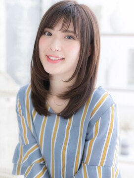 モッズヘア 越谷(mod's hair) 斜めバングネイビーアッシュ内巻きワンカールc5越谷20代30代40代