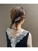 ゆるふわねじり編み込みツイン
