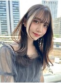 レイヤーカットロングヘアおくれ毛カットブリーチなしカラーRI-2