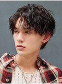センターパート/波巻きパーマ/スパイラルパーマ/men's