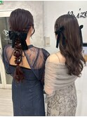 2人ヘアセットヘアメイクヘアアレンジ結婚式ヘア