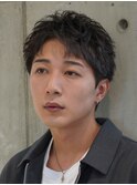 大分ルーズパーマメンズカットルーズベリーショートツーブロック
