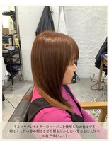 チャンドット(chan.) ≪お客様スタイル≫ うるツヤグレイカラー、ベージュ色
