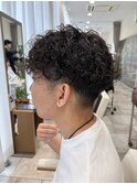 波巻きパーマ×マッシュ