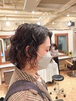ラレイ(Lalei) センターパートミニボブ+スパイラルパーマ/ニュアンスパーマ
