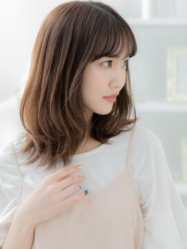 モッズヘア 越谷(mod's hair) 斜めバング大人ハイライトくびれミディTb4越谷20代30代40代