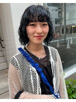 カフ(CAF)&nbsp;CAF松本/ボブパーマ/ブルーブラック/大阪/心斎橋