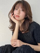 ソヨン 栄2号店(SOYON)&nbsp;大人/小顔/レイヤーカット/シースルーバング/黒髪/ネビージュ