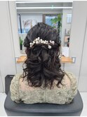 ミディアムヘアのハーフアップ【清板】