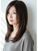 30代40代50代内巻きロングレイヤー髪質改善透明感白髪染め