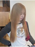 ロング ハイトーン ブリーチ ミルクティーベージュ 10代20代