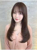 暗めカラー/韓国レイヤー/マロンベージュ/くすみベージュ/池袋
