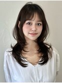 韓国風/レイヤー/前髪カット/オリーブ/透明感/ハッシュカット