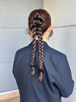 ヘアーアイストゥーレ(HAIR ICI TRE) ヘアセット 結婚式アレンジ リボンアレンジ カチモリ