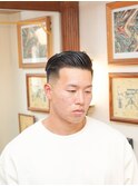 サイドパート七三分けコームスーツスタイル