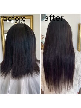 エクステンション キュー(extension Q) プルエクステ/ダイヤモンド毛質52cm(長さおへそ位)80本