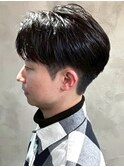 刈り上げショート マッシュ 黒髪 爽やか ツーブロック