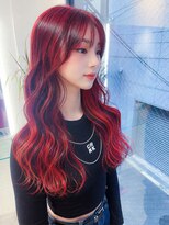 ボックスミコ(Box mico.)&nbsp;ボルドーレッドに黒のローライトor黒エクステの艶ロング