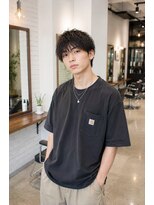 MEN's Baguz MEN'Sカット/ MEN'Sパーマ/ MEN'Sカラー 無造作カールの韓国風メンズマッシュ